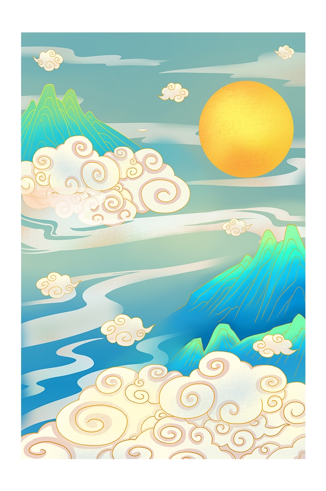 国潮风插画背景素材65