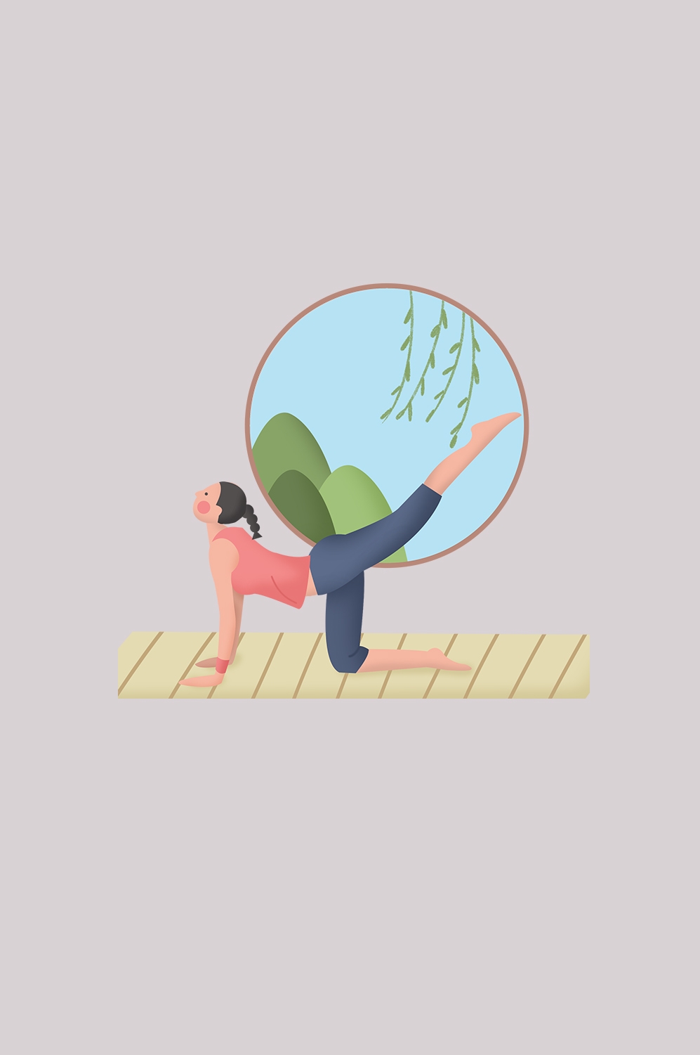 瑜伽动作图片插画免抠元素22