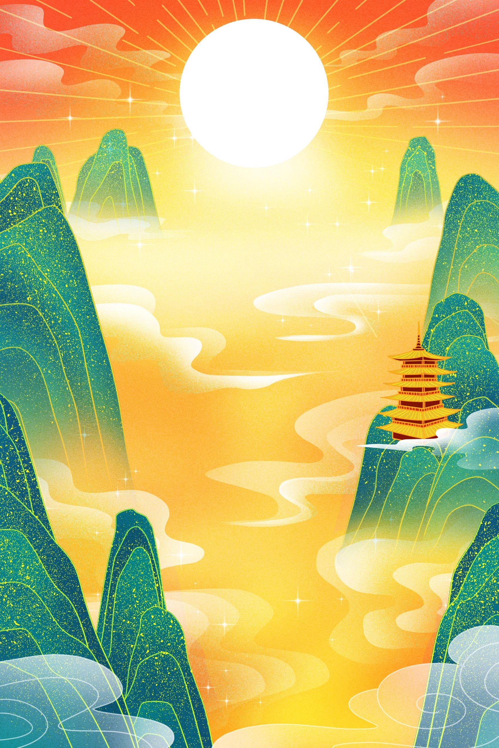 国潮风插画背景素材94