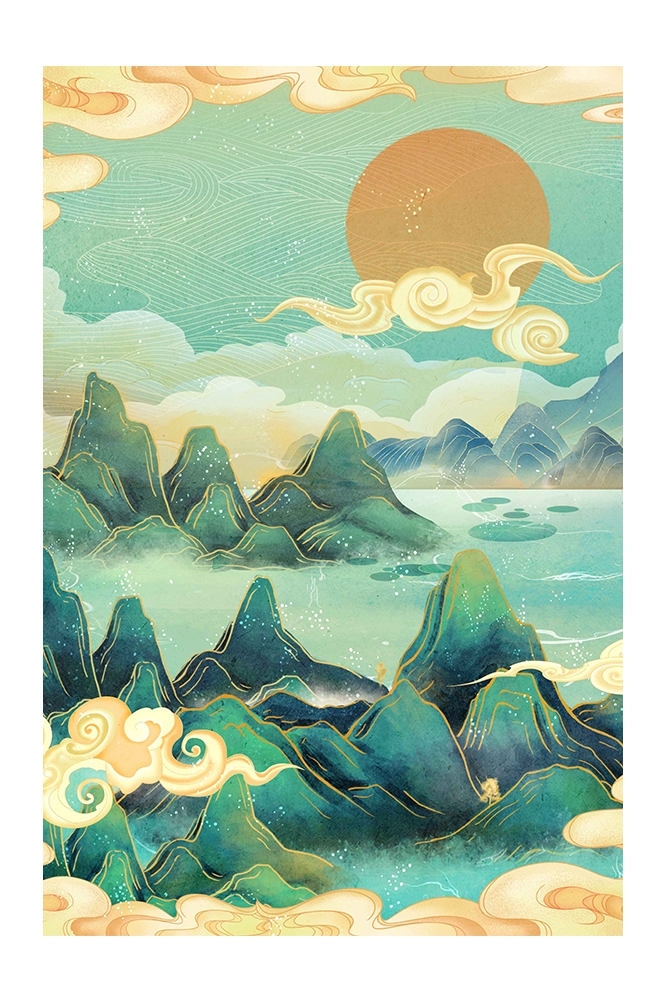 国潮风插画背景素材116