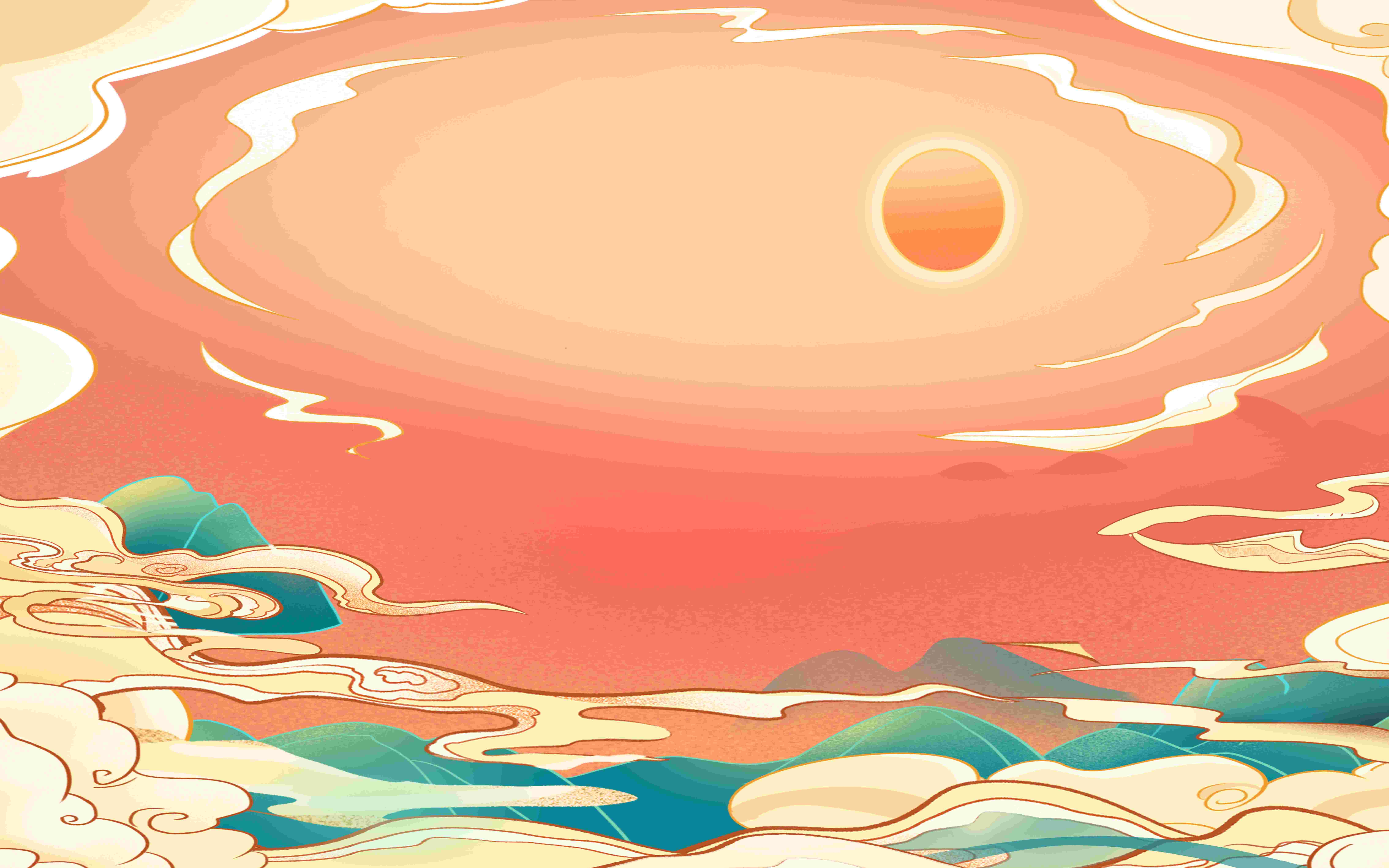 国潮风插画背景素材20