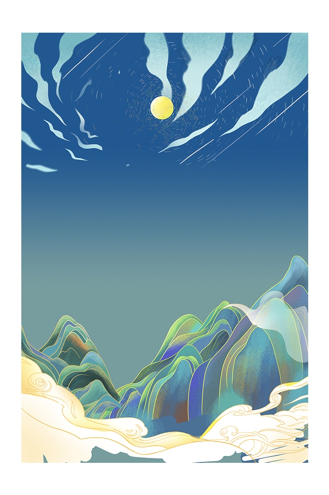国潮风插画背景素材9