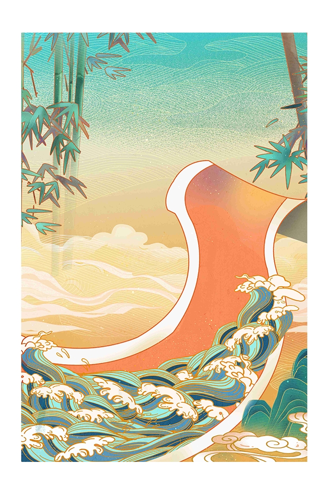 国潮风插画背景素材81