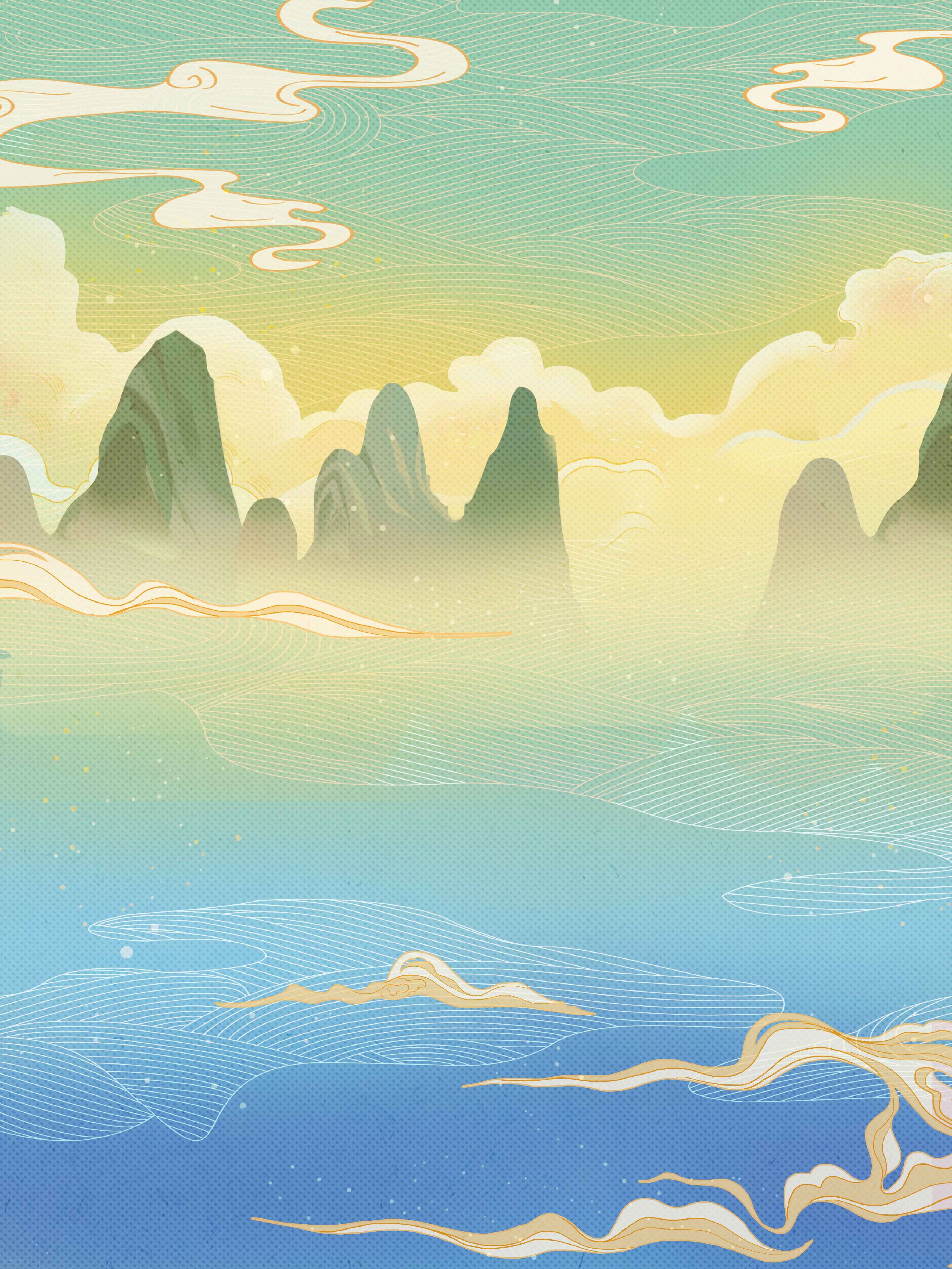 国潮风插画背景素材73