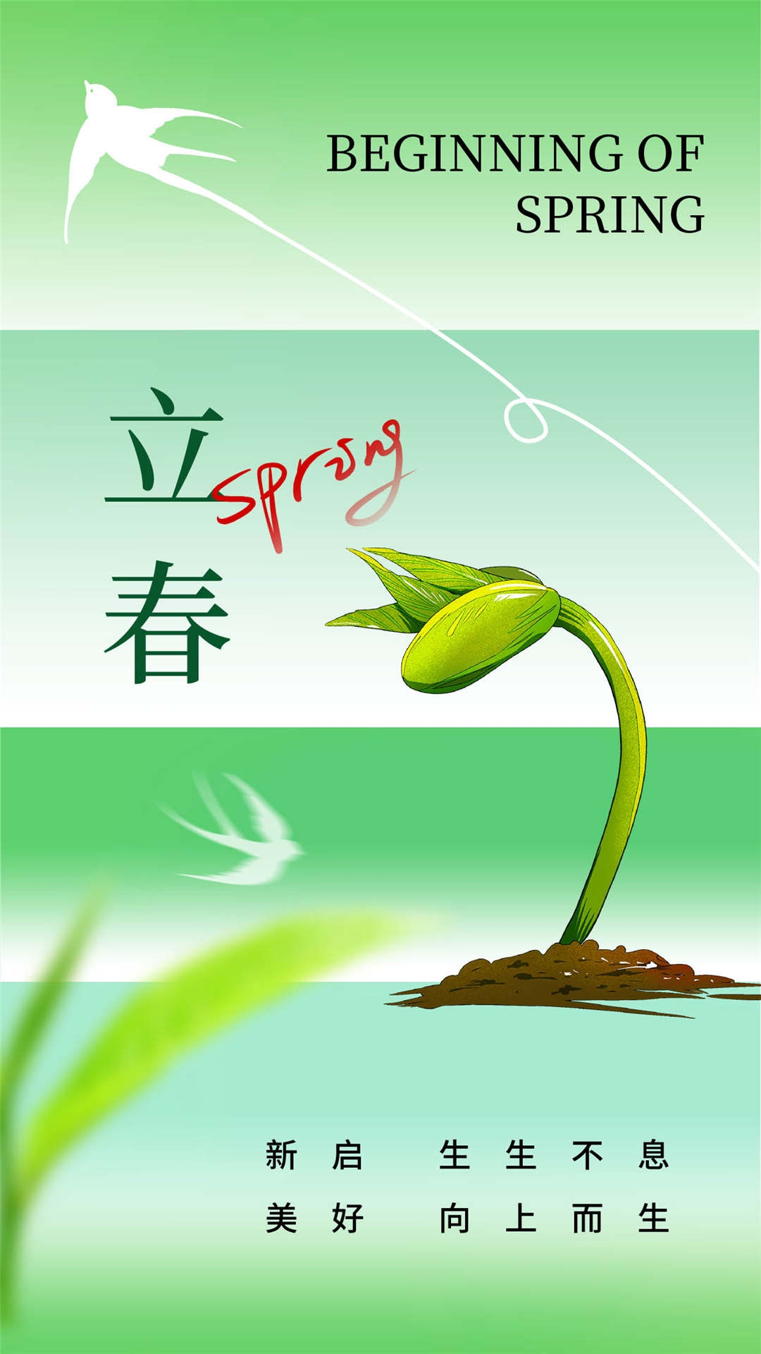 简约创意中国传统节日二十四节气立春海报设计素材99