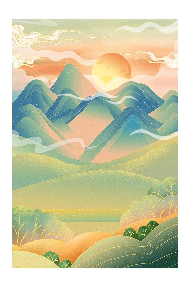 国潮风插画背景素材17