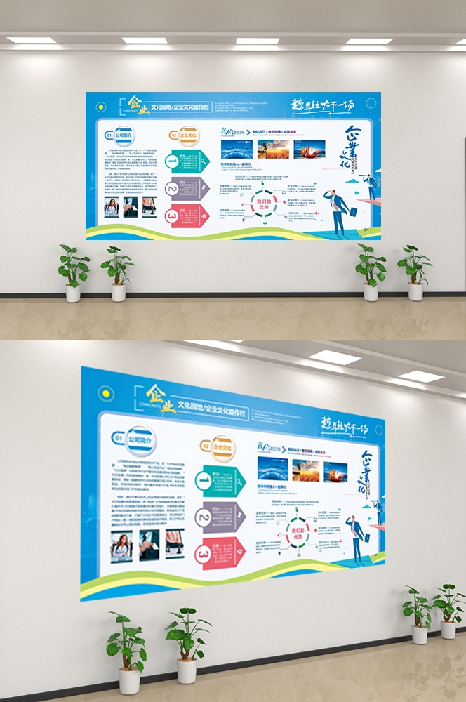 企业文化墙公司历程宣传栏展板设计素材23