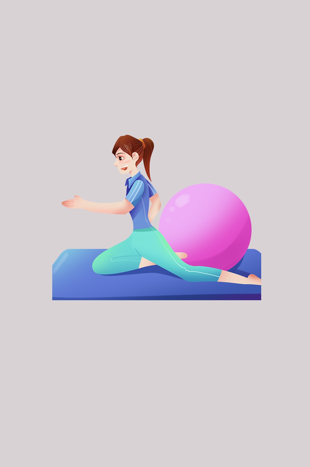 瑜伽动作图片插画免抠元素40
