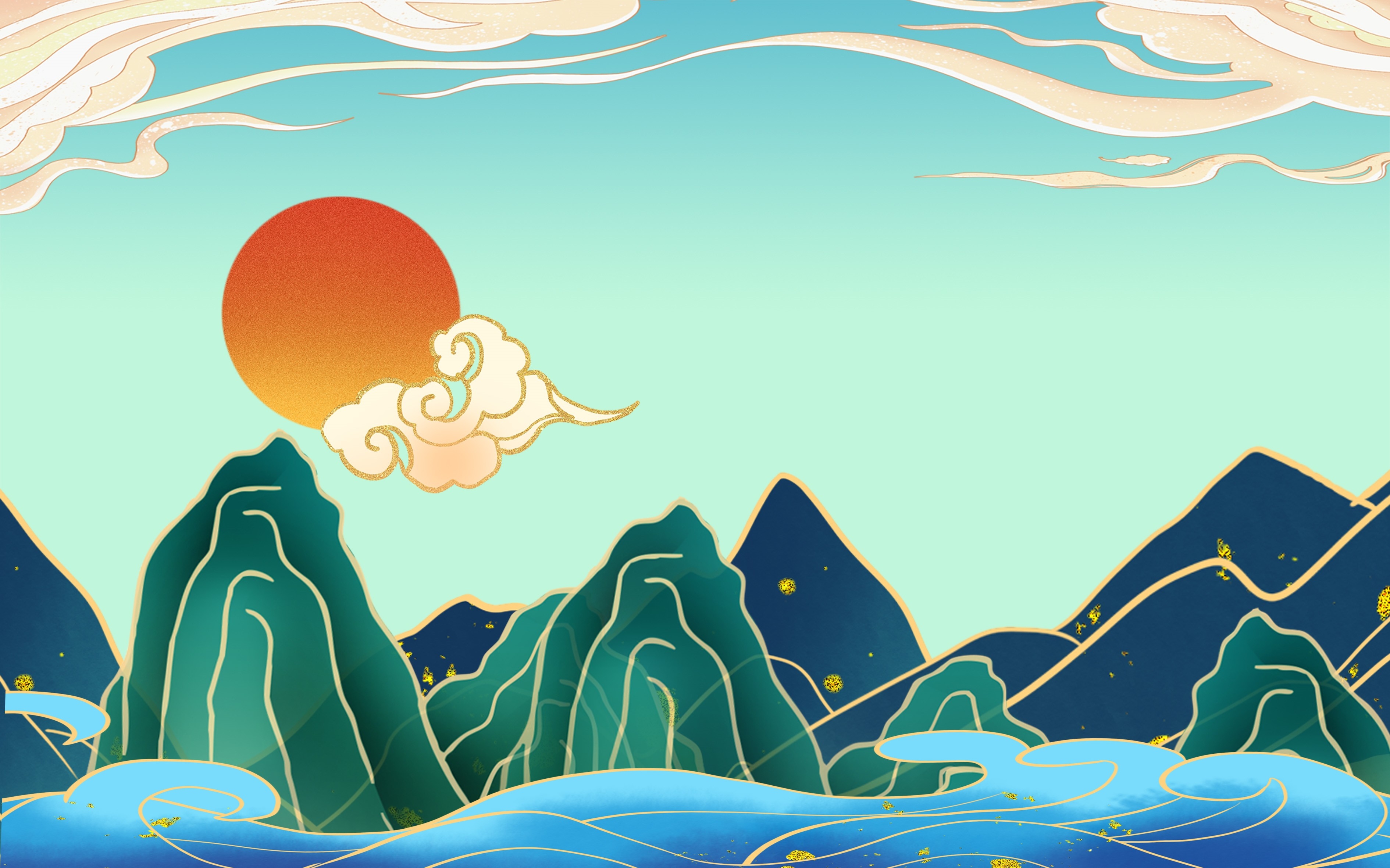 国潮风插画背景素材10