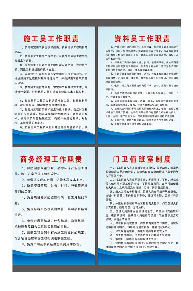 工地安全工地职责知识漫画素材CDR36
