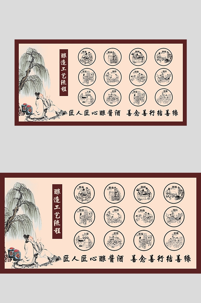 传统酒坊酿酒工艺制作过程流程图素材模板10