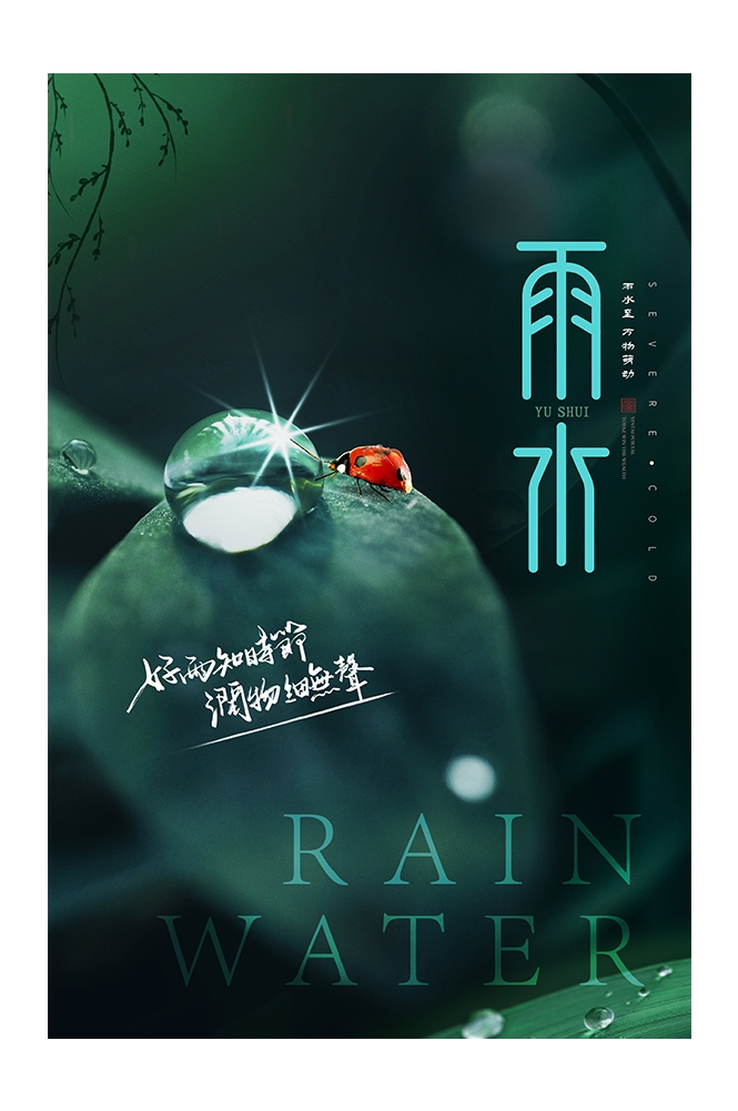 二十四节气雨水海报1