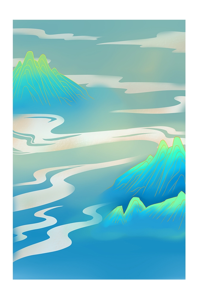 国潮风插画背景素材5