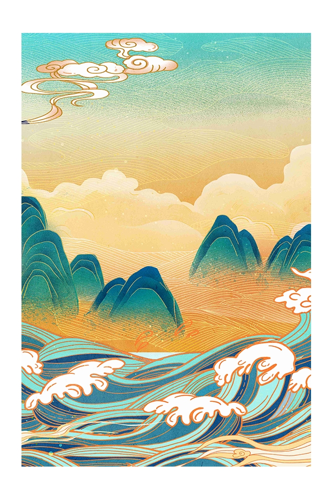 国潮风插画背景素材86