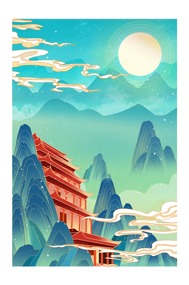 国潮风插画背景素材55