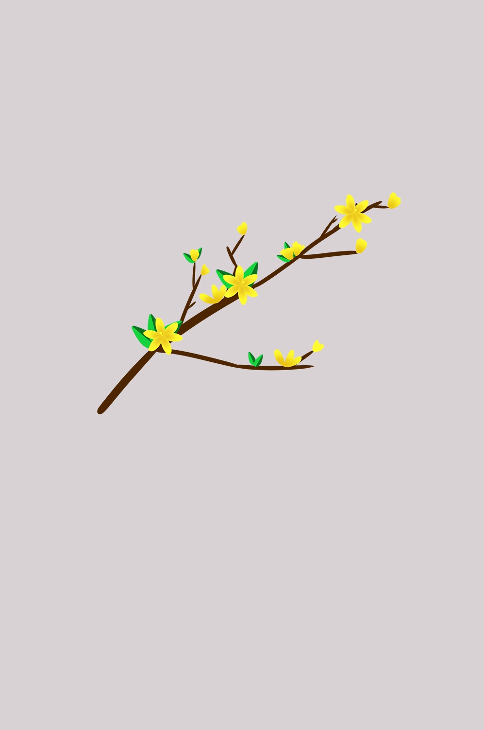 迎春花免抠元素6