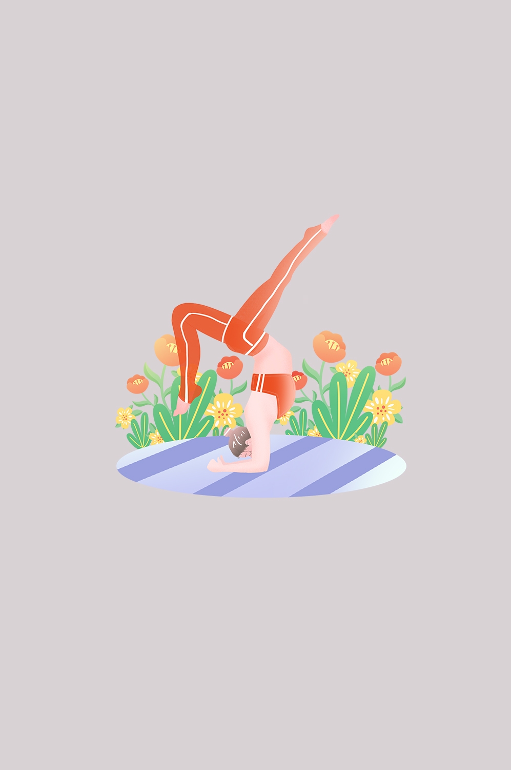 瑜伽动作图片插画免抠元素26