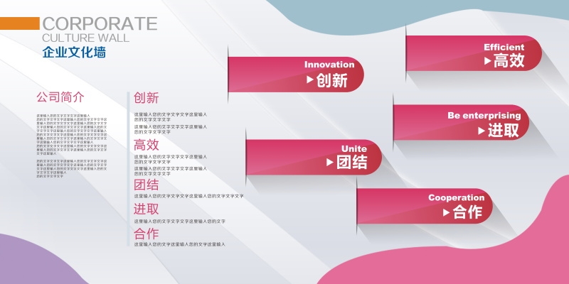 企业文化墙公司历程宣传栏展板设计素材153