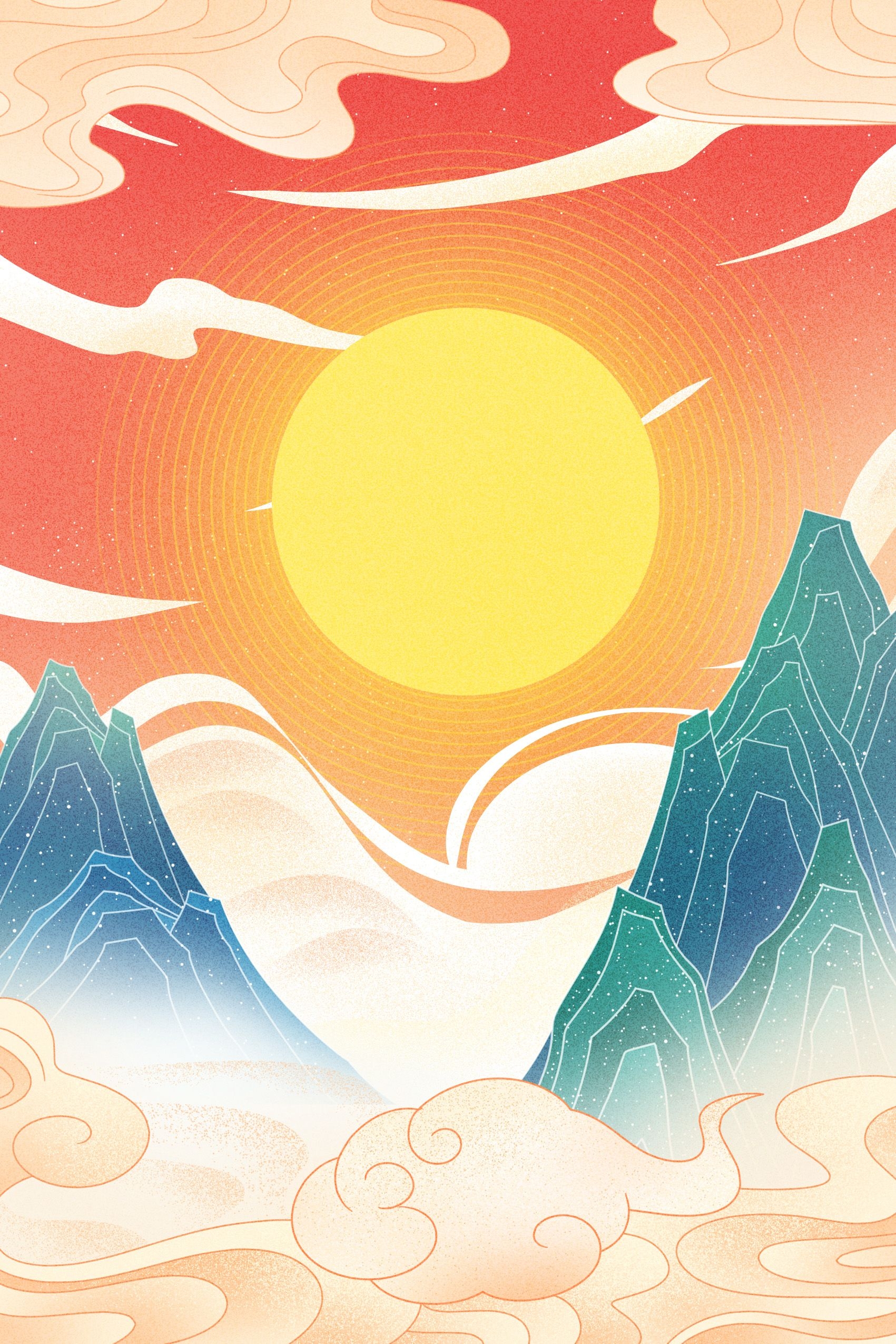 国潮风插画背景素材51