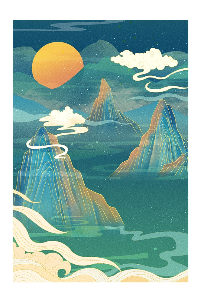 国潮风插画背景素材15