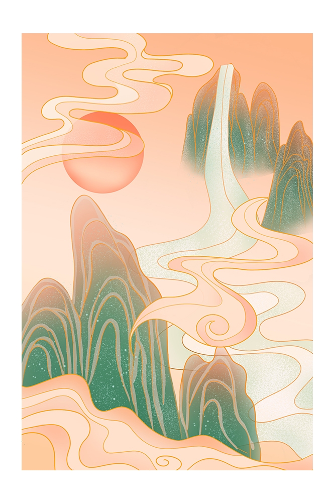 国潮风插画背景素材107