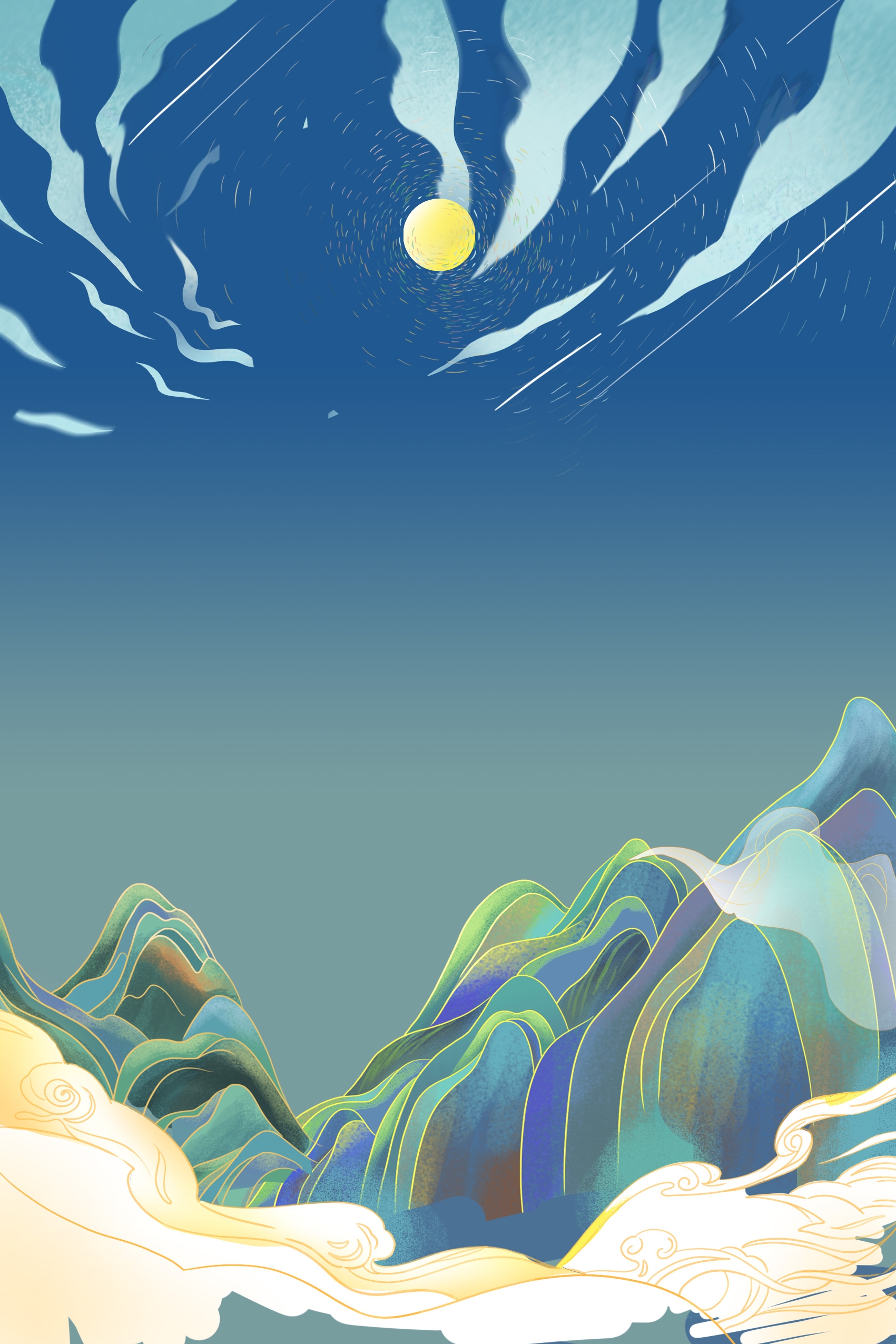 国潮风插画背景素材9