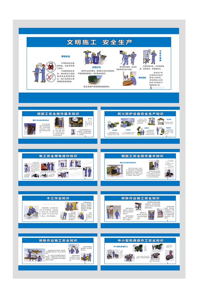 工地安全知识漫画素材CDR98