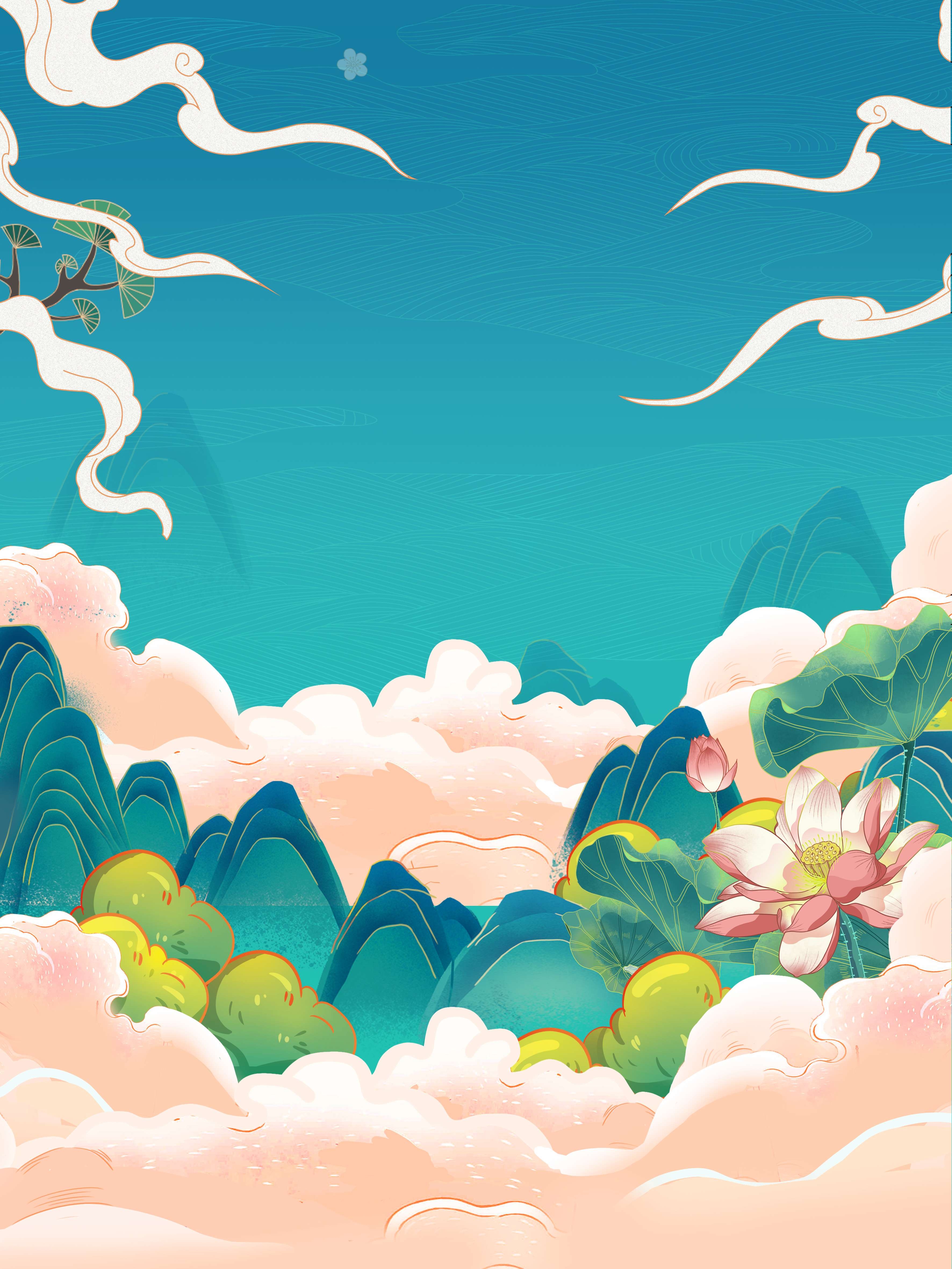 国潮风插画背景素材122