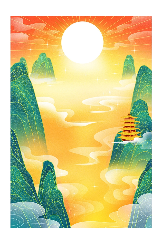 国潮风插画背景素材94