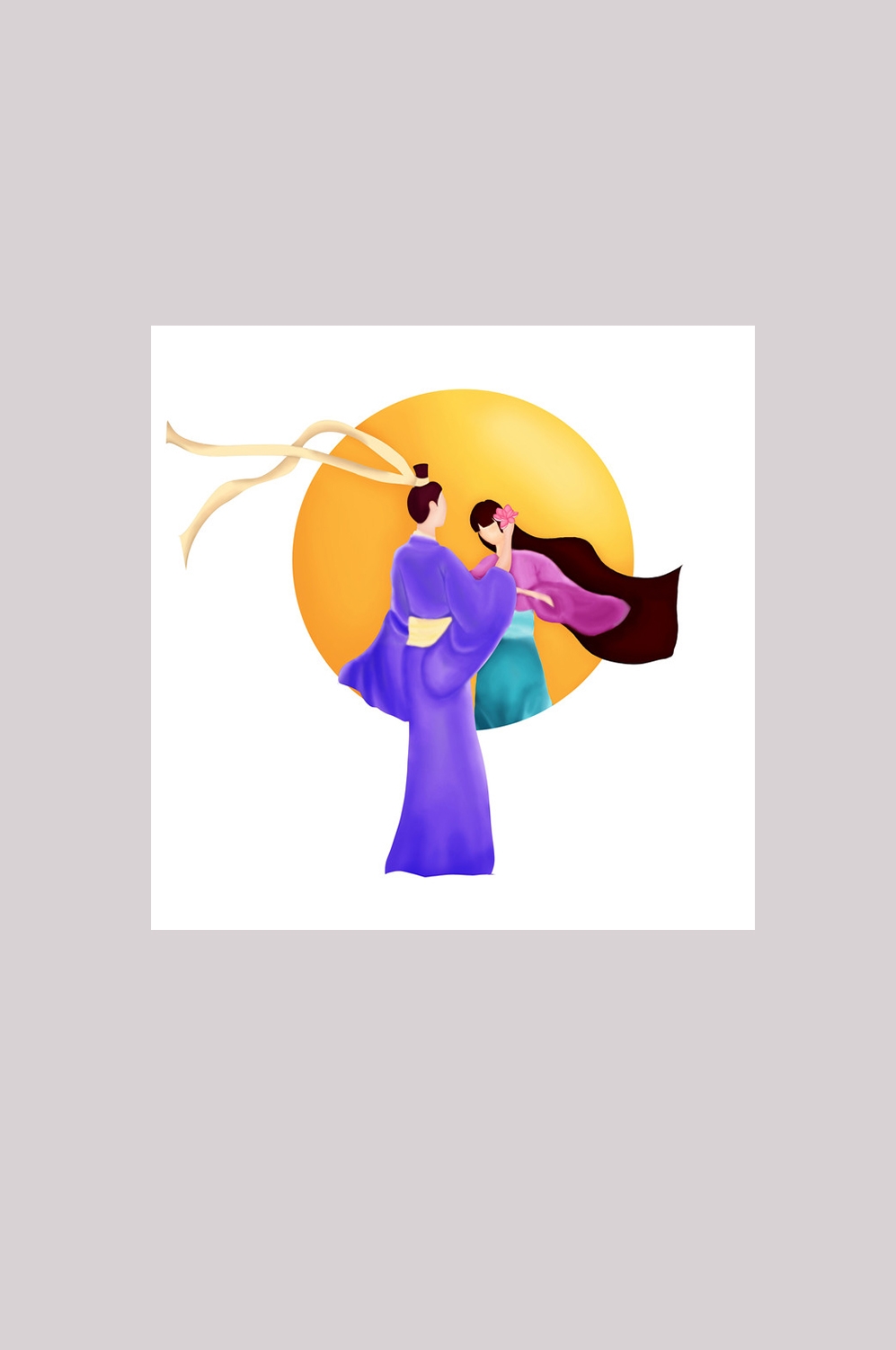 卡通七夕节插画免抠元素1
