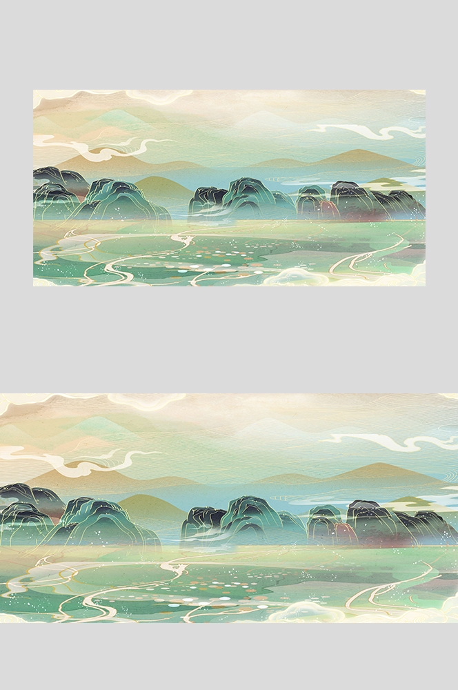 国潮风插画背景素材24