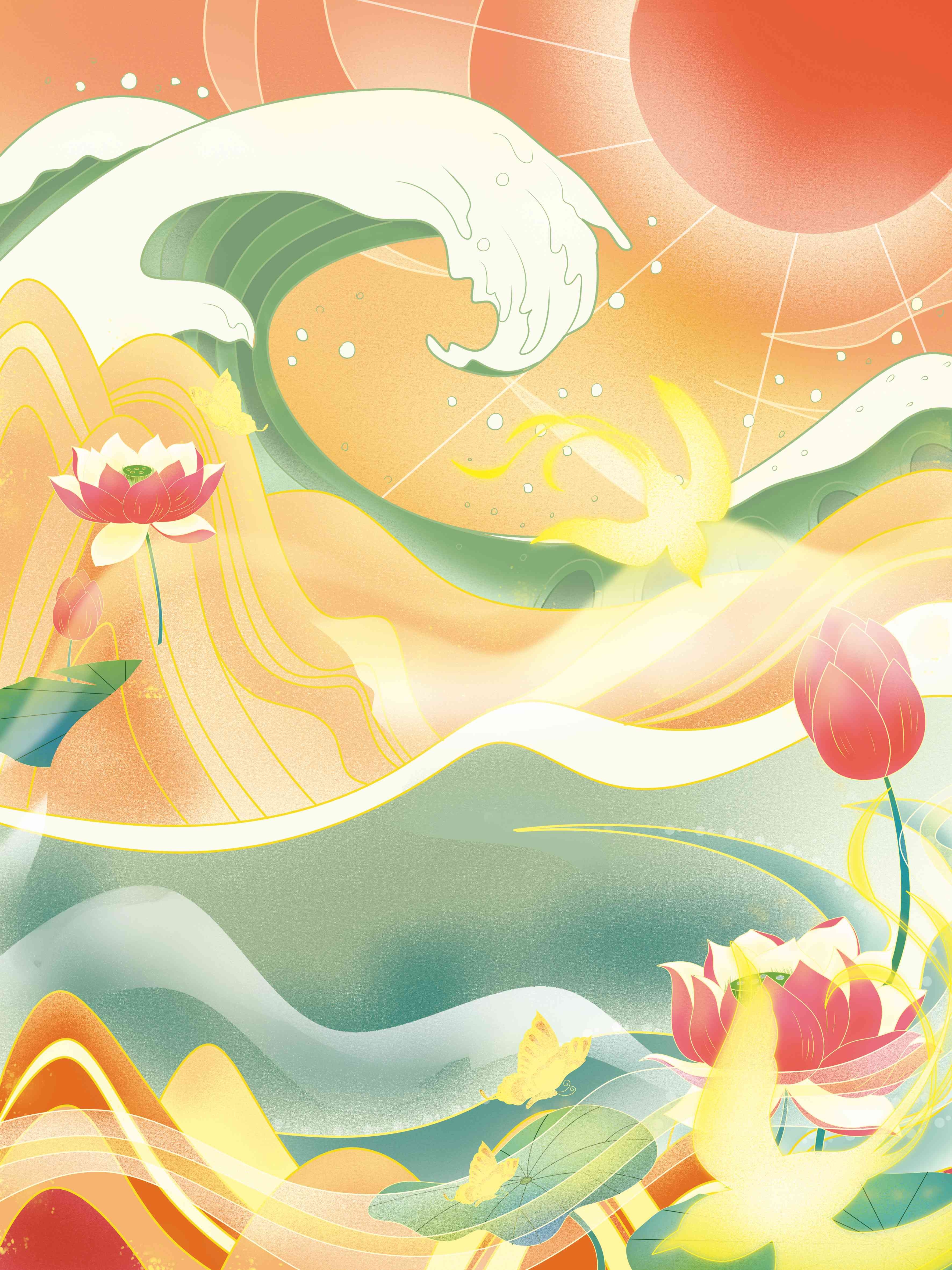 国潮风插画背景素材118