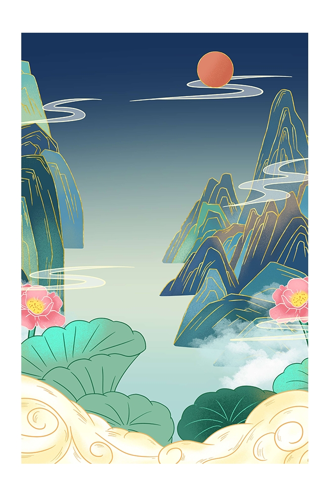 国潮风插画背景素材87
