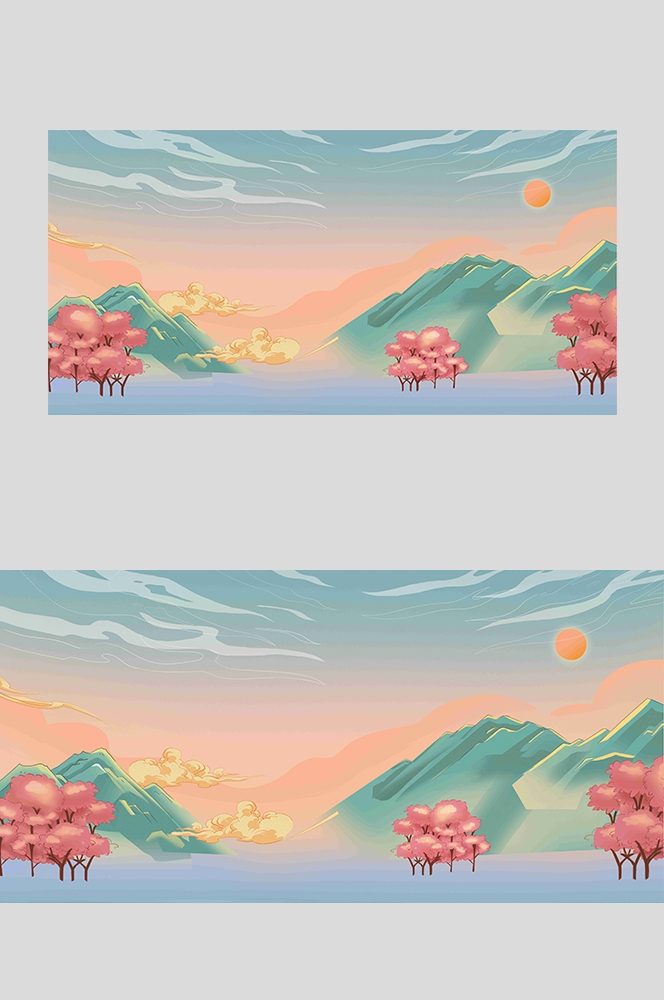 国潮风插画背景素材25