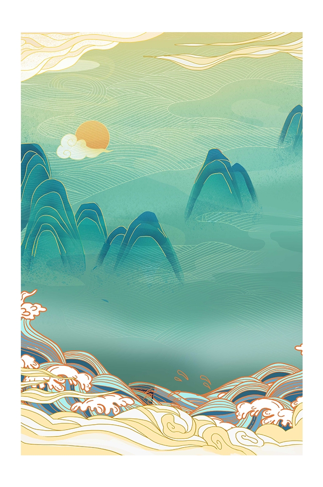 国潮风插画背景素材77