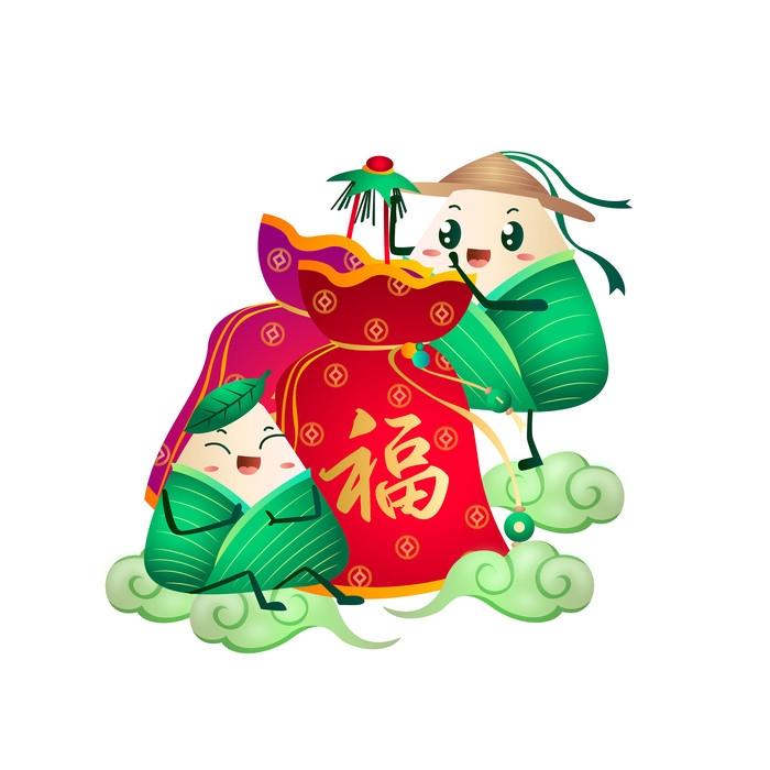 端午佳节卡通粽子龙舟快乐元素素材82