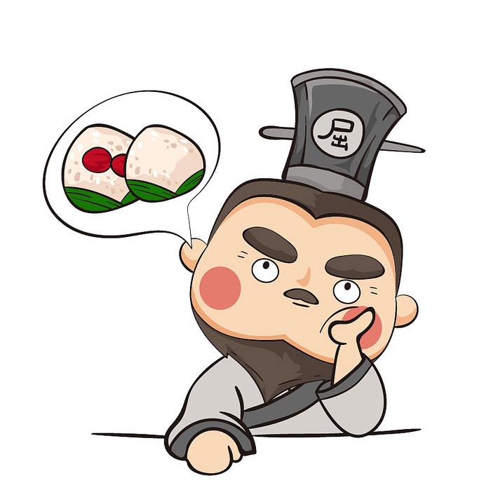 手绘卡通屈原元素造型17