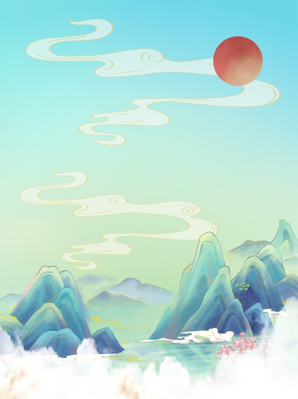 国潮风插画背景素材70