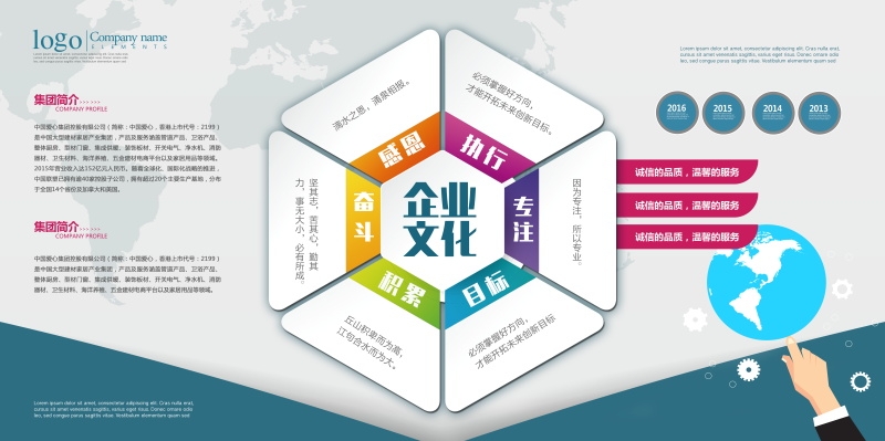 企业文化墙公司历程宣传栏展板设计素材22