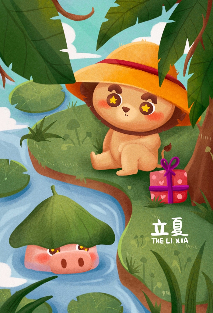精品卡通清新二十四节气海报47