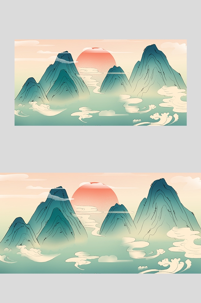 国潮风插画背景素材26