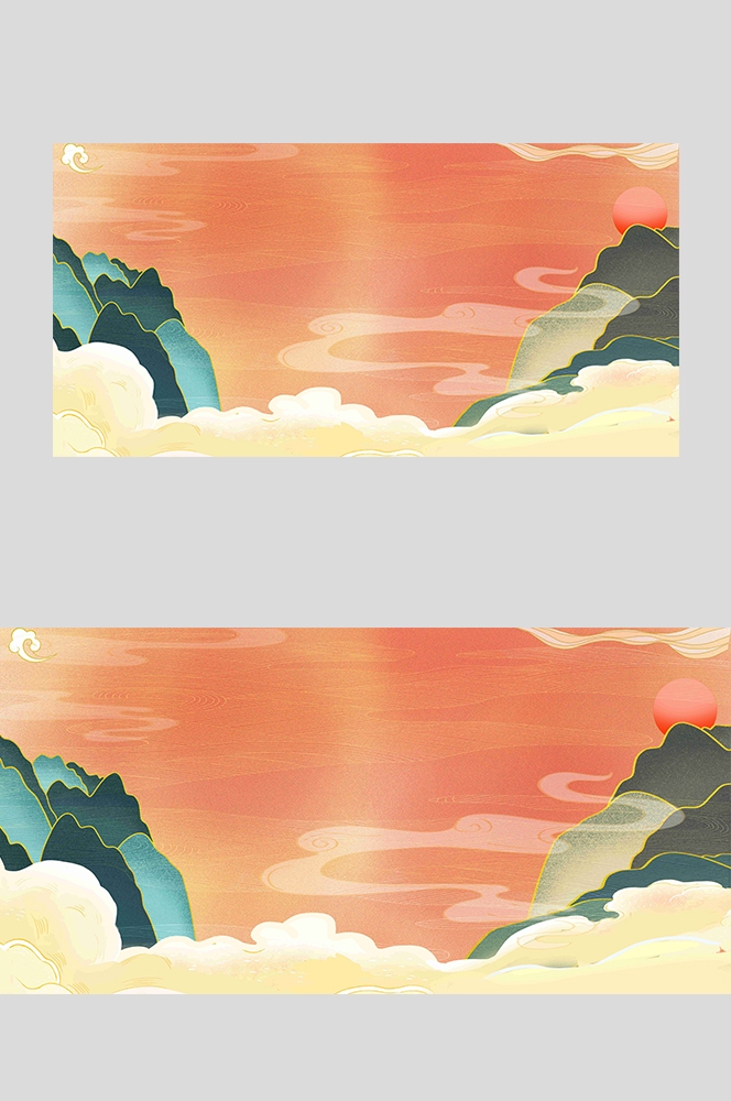 国潮风插画背景素材21