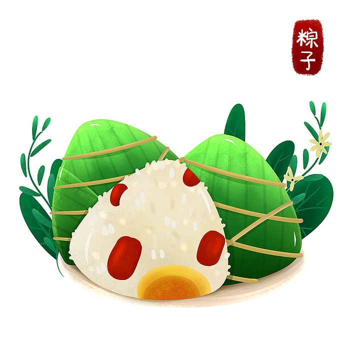 端午佳节卡通粽子龙舟快乐元素素材100