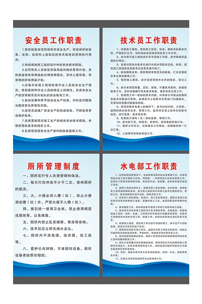 工地安全工地职责知识漫画素材CDR35