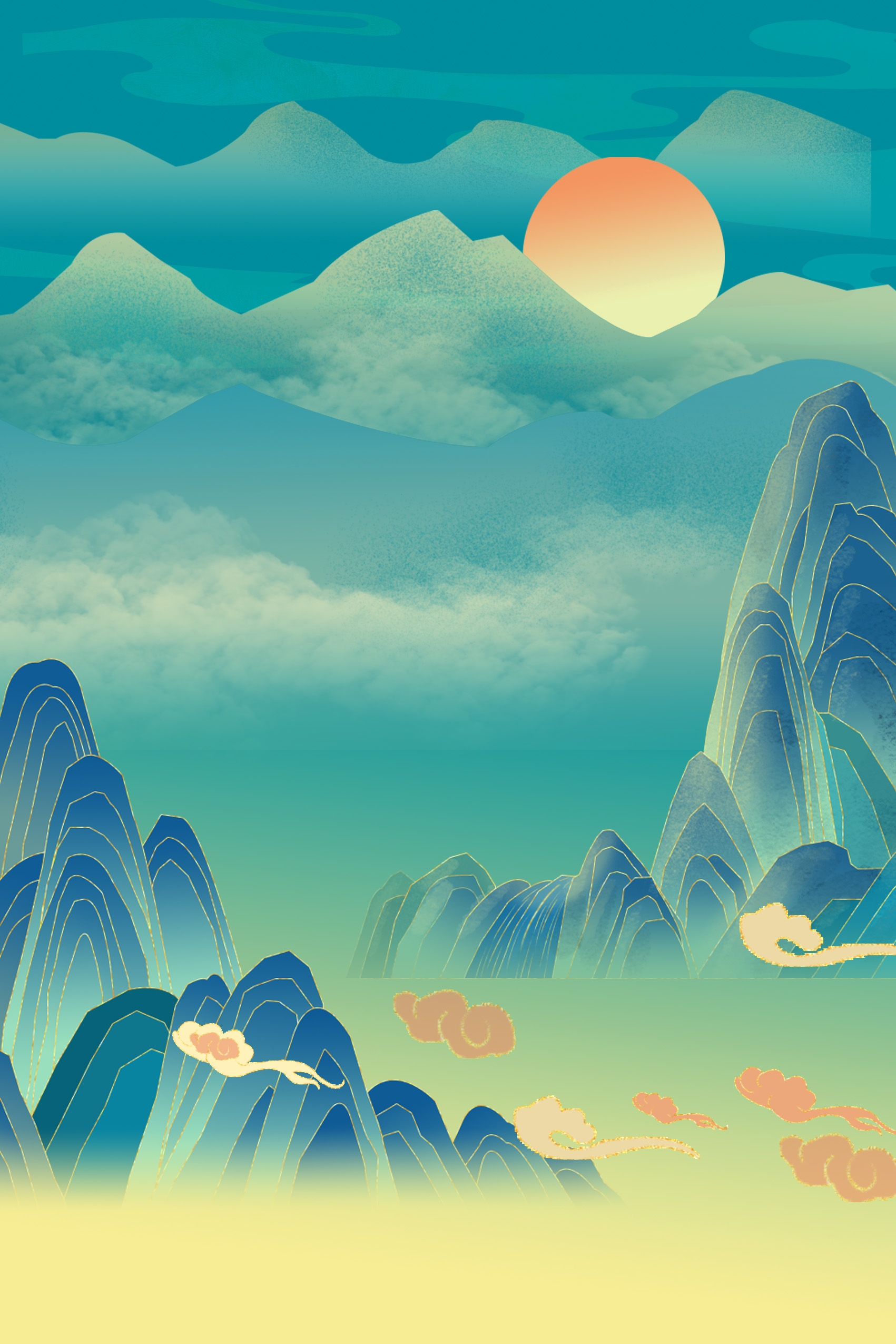 国潮风插画背景素材117