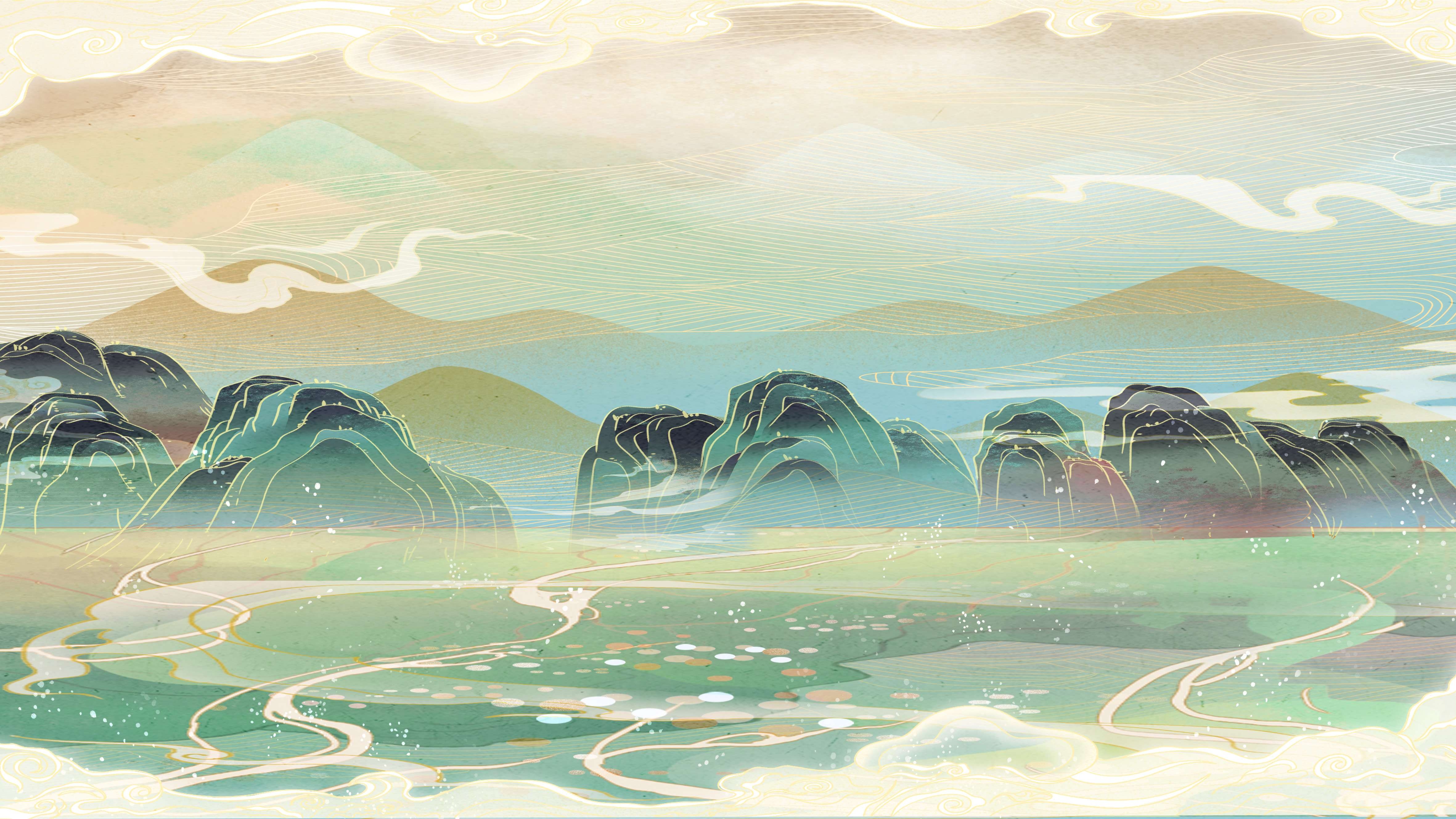 国潮风插画背景素材24