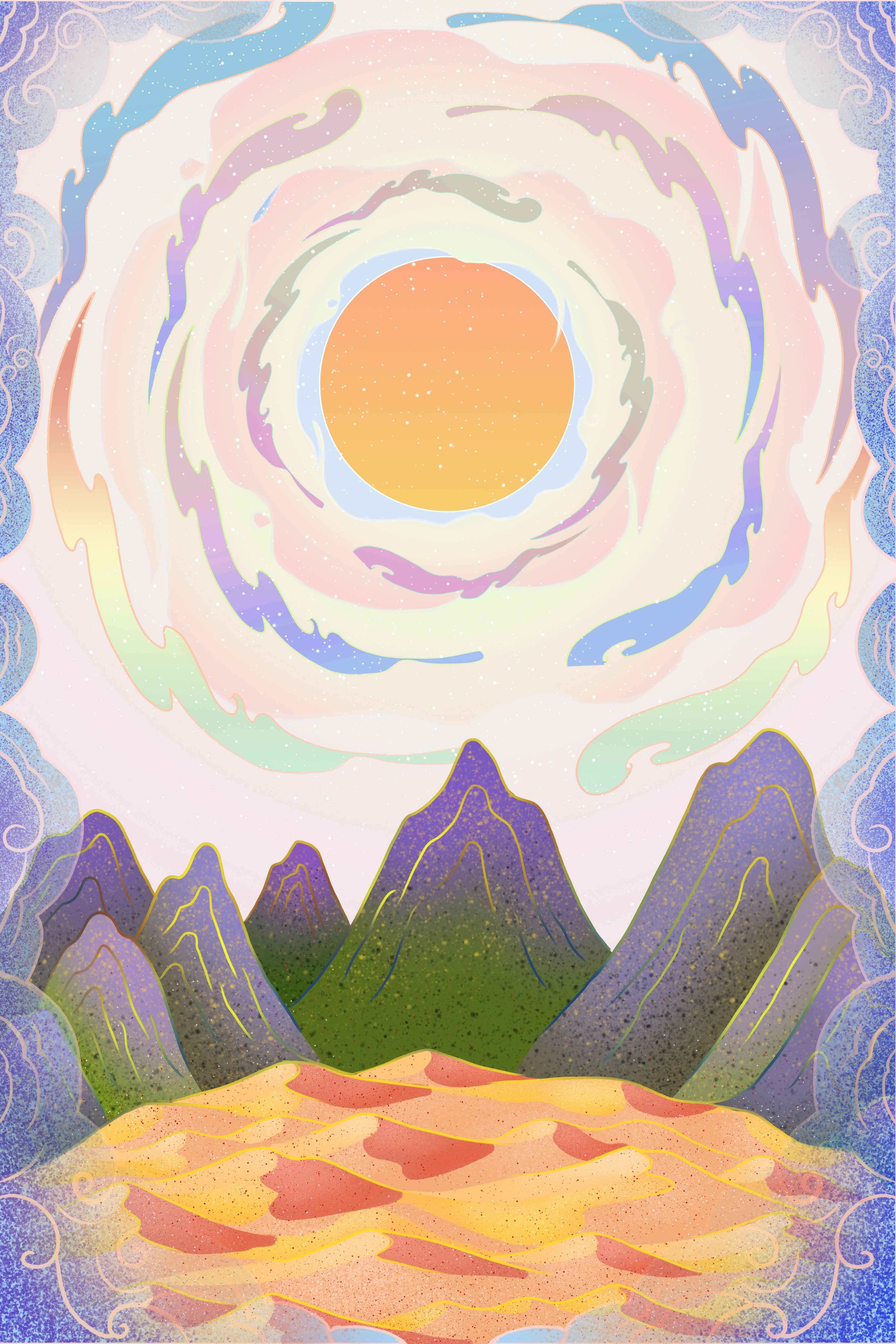 国潮风插画背景素材45