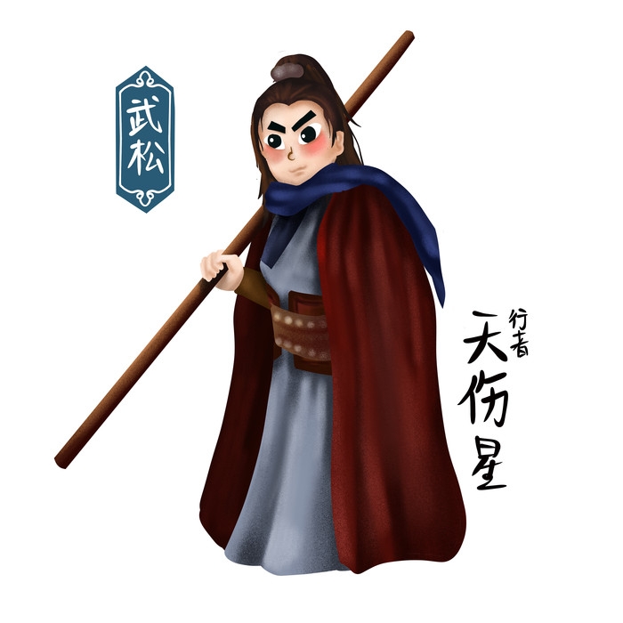 卡通手绘梁山好汉造型元素9