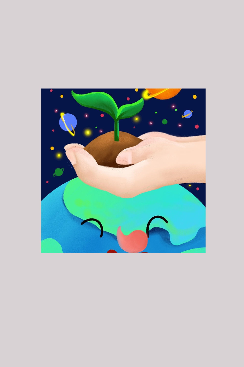 卡通手绘植树节元素7