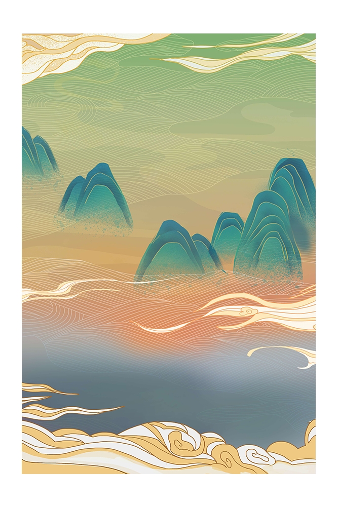 国潮风插画背景素材22
